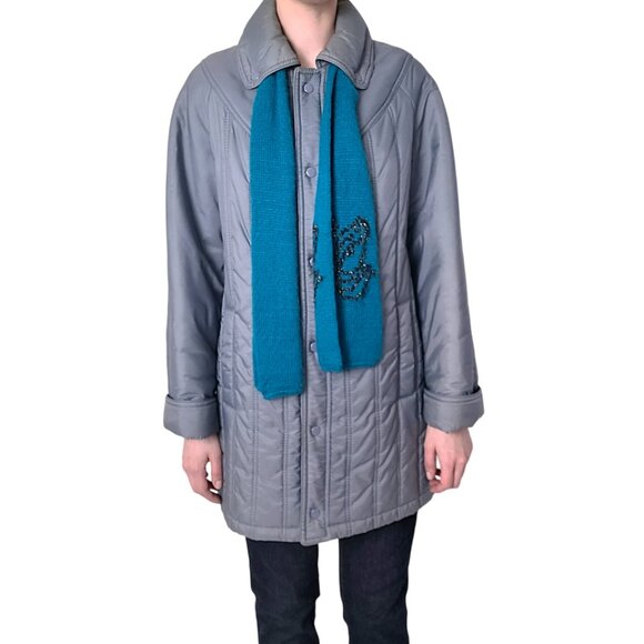 Vintage Blue-Gray Medium-Weight Front Snap Jacket with Pockets women's medium - Picture 1 of 14
